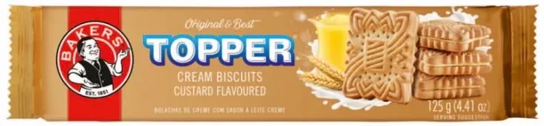 Bakers Topper Custard Flavoured Biscuits Cream Filled Biscuit