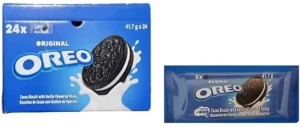 Oreo Cocoa Biscuits with Vanilla Flavoured Filling – 24-Pack (24 x 41.7g) | Classic Crunchy Cookies…