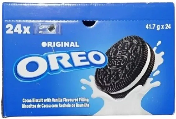Oreo Cocoa Biscuits with Vanilla Flavoured Filling (24 x 41.7g) Cream Filled Biscuit
