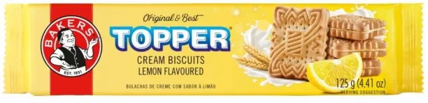Bakers Topper Lemon Flavoured Biscuits Cream Filled Biscuit