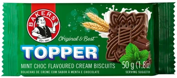 Bakers Topper Mint Choc Flavoured Biscuits Cream Filled Biscuit