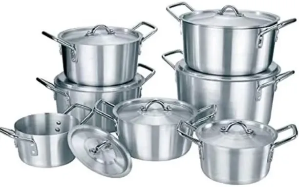 POTS Leopard 14- Piece Aluminum Pot Set Non-Stick Coated Stainless Steel Cookware Set