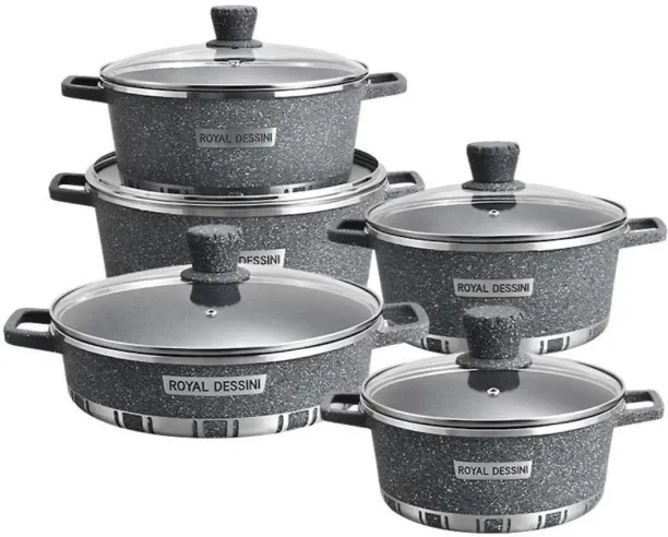 ROYAL DESSINI PT-FMM-GRAN-05 Non-Stick Coated Cast Iron Cookware Set