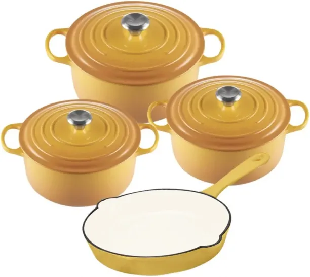 SMTE Daska Home New Design Dutch Sets Cast Iron Non-Stick Coated Steel Cookware Set