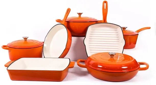 LG Brand Cookware LGH 11 Piece Cast Iron Cookware Set Non-Stick Coated Cast Iron Cookware Set