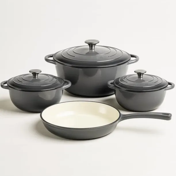 Chef's Choice 7-Piece Coated Cast Iron Cookware Set | Pots, Pans, Dutch Ovens & Skillet | Oven & St…