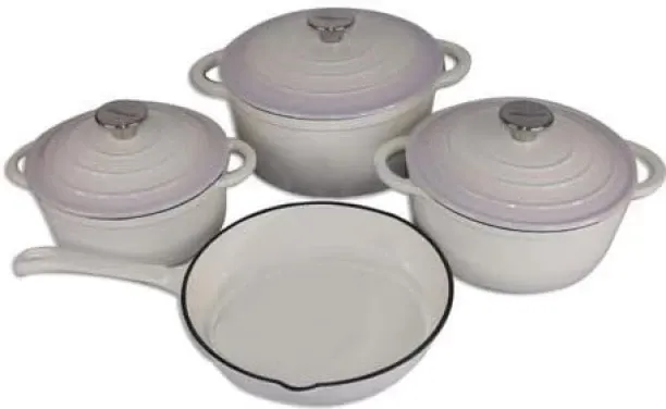 Cookware Delica Cast Iron 7 Piece Non-Stick Coated Cast Iron Cookware Set