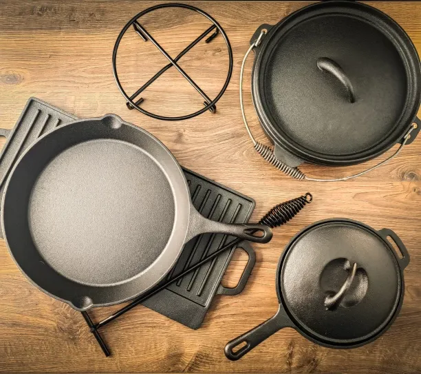HH HhCAST IRON SET Non-Stick Coated Cast Iron Cookware Set