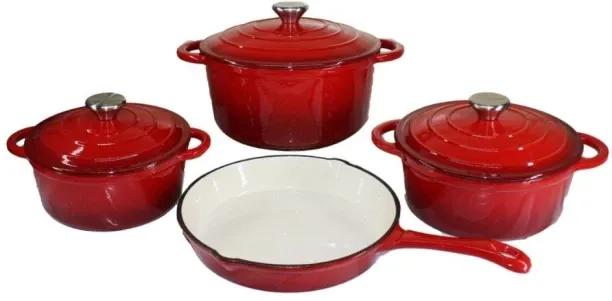 SMTE Authentic Dutch Oven Set Non-Stick Coated Steel Cookware Set