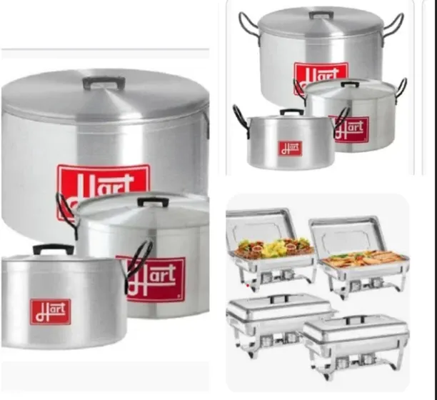 Two sets of Hart pots with 4 chafing dishes 321 Non-Stick Coated Stainless Steel Cookware Set