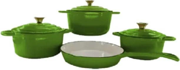NLS homeware Stunning - 7 Piece New Design Dutch Pot Cookware Sets Cast Iron Cookware Set