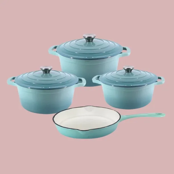 SMTE DH - New Design Dutch Pot Cookware Sets Cast Iron Non-Stick Coated Cast Iron Cookware Set