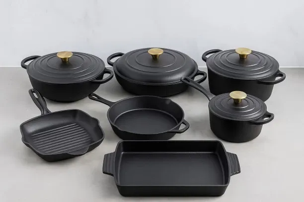 11 Piece Enameled Cast Iron Modern Non-Stick Cookware Set 11 Pieces Pot with Lid 55 L capacity 20 c…