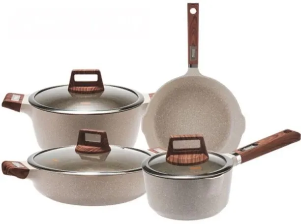 Kitchen 7 Pcs Non-Sticky Cast Iron post Non-Stick Coated Cast Iron Cookware Set