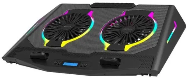 Astrum LCP172 Gaming Laptop Cooling Pad Dual Fan LCD Display Phone Holder Cooler