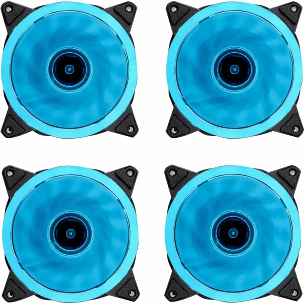 Mix Box 4Pcs 12cm 4 Pin Silent Computer Cooling Fan - Ice Blue Cooler