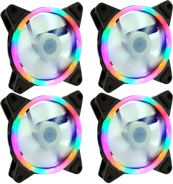Mix Box 4PCS 12cm 4 Pin Silent Computer Cooling Fan - Rainbow Cooler