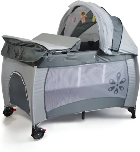Generic Foldable Baby Bedside Crib with Adjustable Height Bassinet