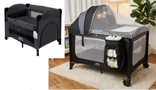 LITTLE HAVEAN 5-in-1 Baby Bedside Crib with 3 Adjustable Height, Next to Me Crib, Foldable & Portab…