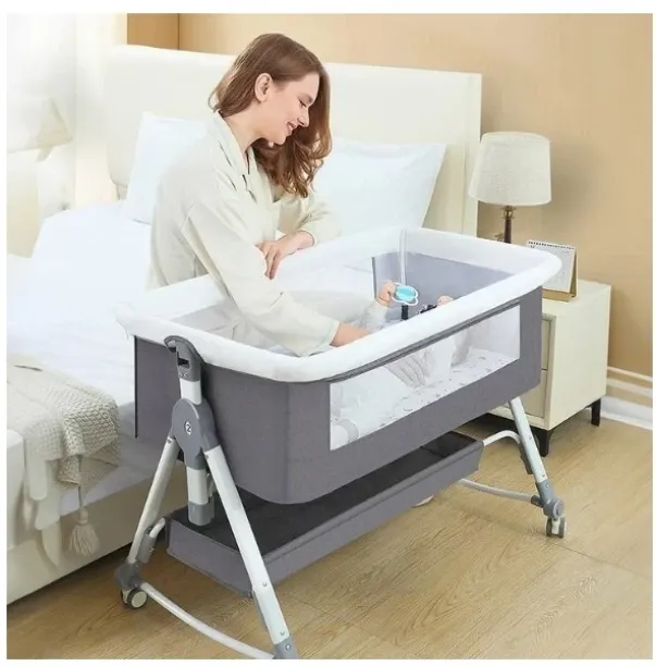 R AND E Baby Bassinet 5-in-1 Infant Bedside Crib Cot