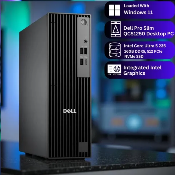 Dell Pro Slim QCS1250 Desktop PC Intel® Core™ Ultra 5 235 (16 GB RAM/Integrated Intel Graphics Grap…