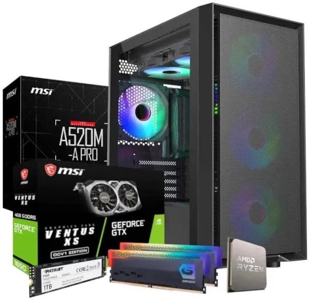Chaos Computers Windows 11 Gaming PC AMD RYZEN 5 5600X (4 GB RAM/Geforce RTX3050 6GB Graphics/1 TB …