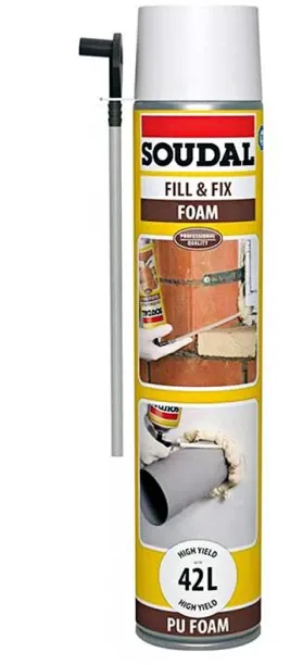 SOUDAL Fil and Fix Polyurethane Foam 500ml Exterior Liquid Crack Filler