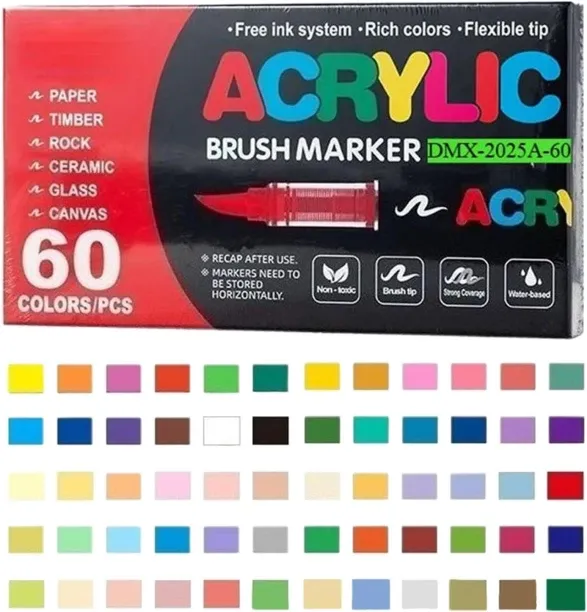 WEIWEISTORE Paint Markers - Quick Drying Smudge Proof Painting Pens, Acrylic Marker Set for Creativ…