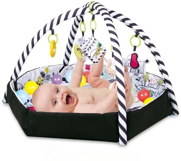 Baby 4 in 1 Activity Gym And Ball Pit For Babies Animal Crib Toy and Play Gym