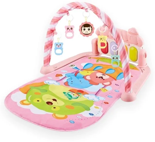 Teeto Toys Multifunctional Baby Play Mat - Piano Gym - Toys for Babies - Pink Baby Mat Crib Toy and…