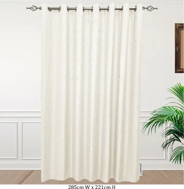 Matoc Designs Curtain - Labyrinth Cream - Eyelet 285cm W x 221cm H Room Darkening (285 cm x 221 cm)…