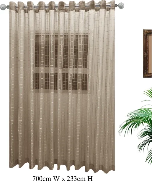 Matoc Designs Curtain Grid Voile Goldstone Eyelet 700cm W x 233cm H Semi Transparent (700 cm x 233 …