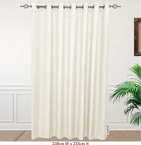 Matoc Designs Curtain - Labyrinth Cream - Eyelet 230cm W x 233cm H Room Darkening (230 cm x 233 cm)…