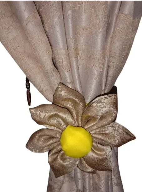 fabric curtains tie back Brown Tieback Hook (25 cm x 25 cm)
