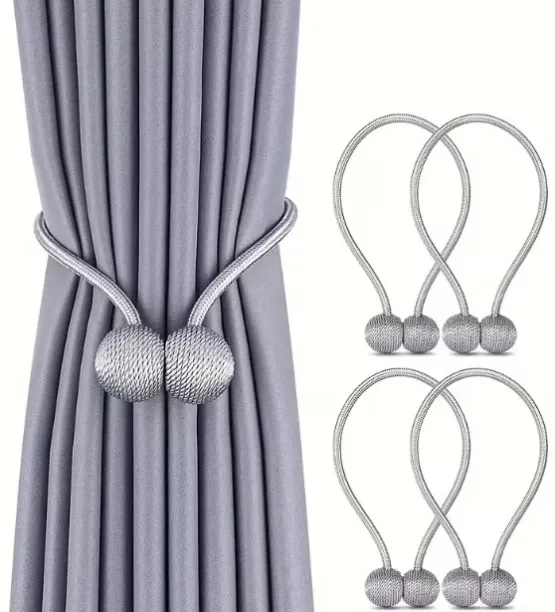 Elegant Tiebacks Silver Curtain Rods (5 cm x 30 cm)