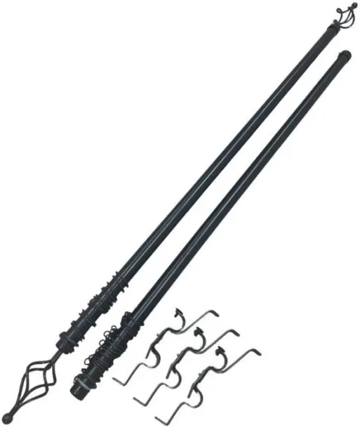 EverythingMART Black Curtain Rods (3 m x 28 mm)