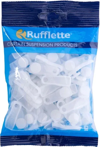Rufflette White Curtain Hooks (10 cm x 2 cm)