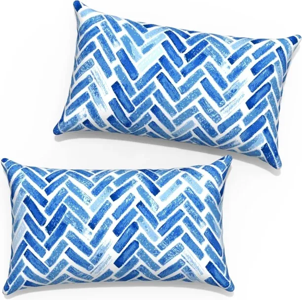 ONESTOGO Outdoor Lumbar Pillow Covers 12”x20”, Rectangle Throw Pillow Covers for Patio Furniture, D…