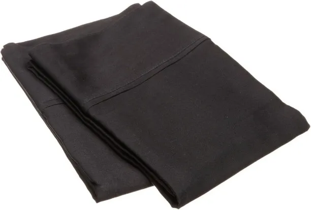 ONESTOGO King Pillowcases 300-Thread Long-Staple Combed Cotton Sateen, 2-Piece Set, Black Abstract …