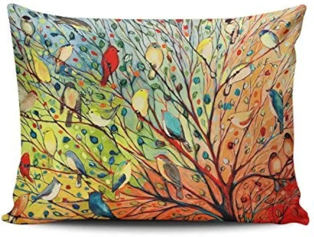 ONESTOGO Personalized Abstract Trees and Birds Standard Rectangle Decorative Pillowcases Print Zipp…