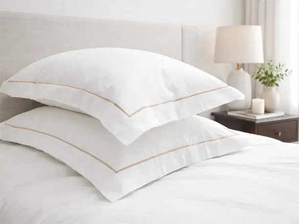 Rey's Fine Linen Premium Collection - Satin Stitch Pillow Cover Set - Continental Embroidered Pillo…