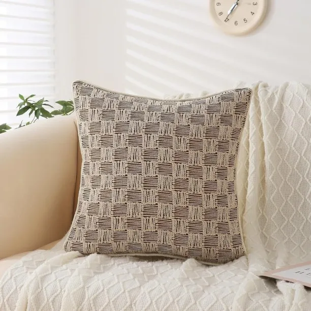 ONESTOGO Pack of 2 Throw Pillow Covers, Cozy Pillow Covers Soft Solid Decorative Square Throw Pillo…