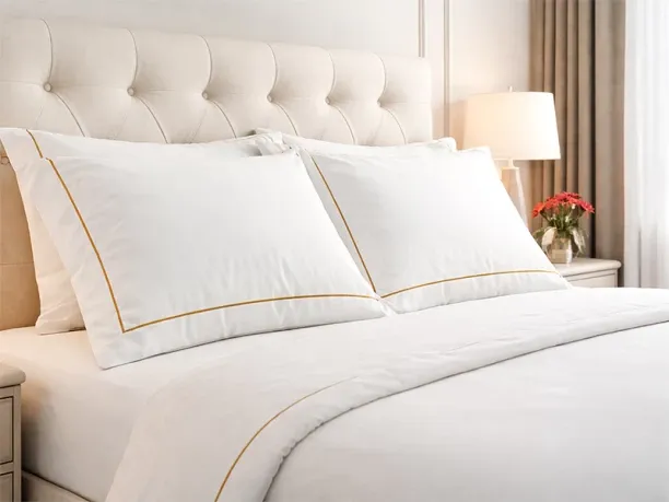 Rey's Fine Linen Egyptian Collection - Oxford Satin Stitch Pillow Cover Set-King Plain Pillow Cases