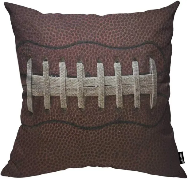 ONESTOGO American Football Cotton Linen Throw Pillow Case Laces Detail Closeup Ball Pillow Cushion …