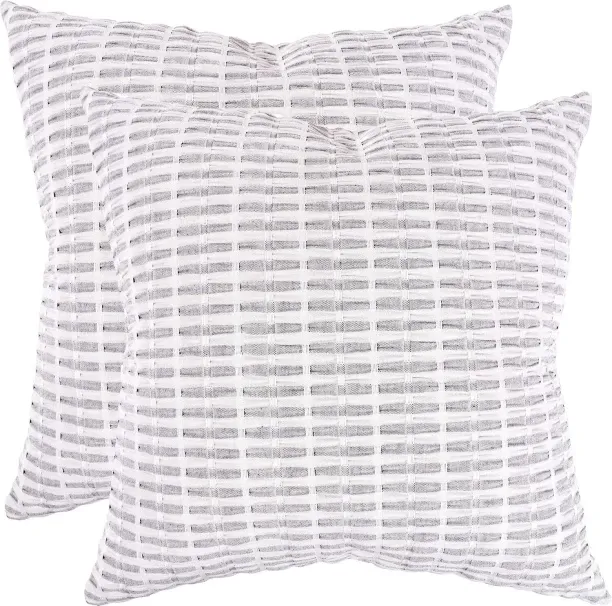 ONESTOGO Home Pleated Please Pillow Cover 20 x 20-inch 100-Percent Cotton | Set of 2 Pillow Covers …