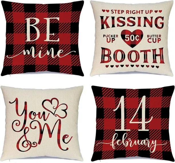 ONESTOGO Valentines Day Pillow Covers Abstract Cushions & Pillows Cover