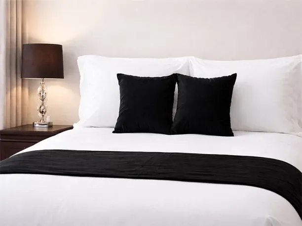 Rey's Fine Linen (50 cm x 180 cm) Faux Suede 200GSM - Bed Runners - Jet Black (Throw)