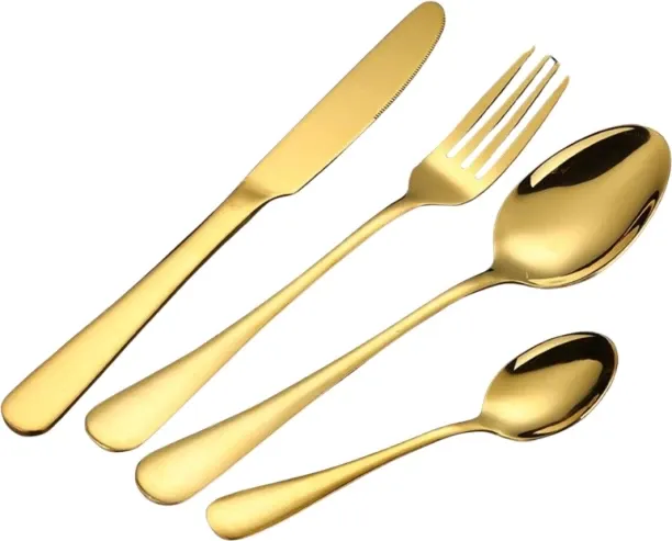 Generic 24Pcs Gold Cutlery Set Stainless Steel Cutlery Set