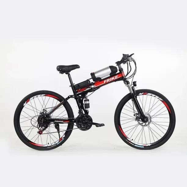 FRIKE 26” 48V 250W Foldable Electric Mountain Bike – 8Ah Lithium Battery, Front Suspension & Disc B…