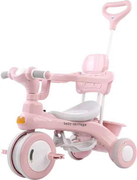 GL 4-in-1 Kids Tricycle Stroller – Convertible Push Trike with Canopy & Safety Harness for Toddlers…